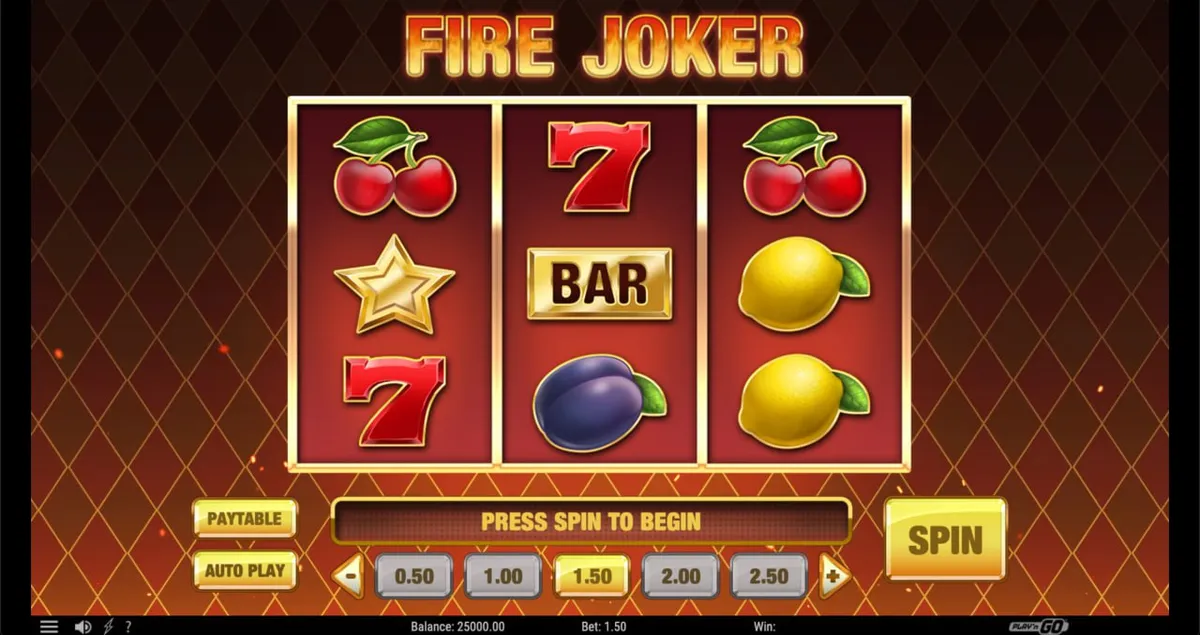 Lobby del juego Fire Joker — lo que ves tras la instalación PWA en Android