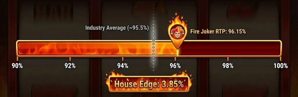 Infografía de RTP de Fire Joker — la Regla de las 150 Tiradas para el Bankroll visualizada